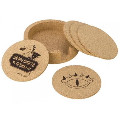 
                                            Набор костеров из пробки на подставке «Krock» с гравировкой
                                            