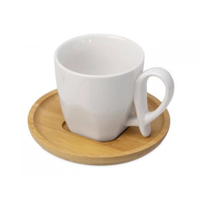 
                                                Coffee set with bamboo saucer 