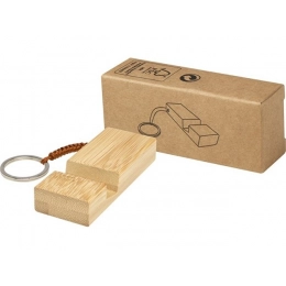 Bamboo phone holder keychain 