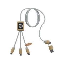 Cable for fast charging at 2.4 A with two illuminated logos.