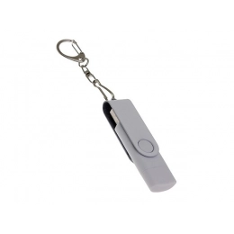 USB 2.0 flash drive with 128 GB capacity, swivel mechanism, and an additional Type-C connector.