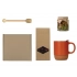 Gift set with tea, mug, honey, and honey spoon.