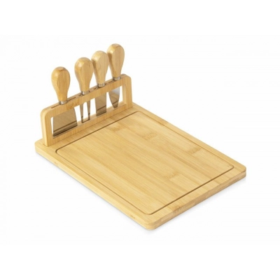 
                                                Bamboo cheese board with removable stand 
