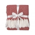Acrylic blanket with white tassels 