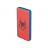 Portable charger with full-color fabric printing and custom silicone logo application.