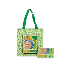 Folding shopping bag with full-color printing option.