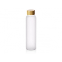 Glass bottle with bamboo lid 
