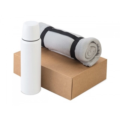 
                                                Gift set of thermos and blanket 