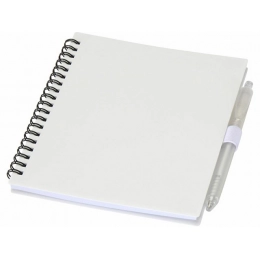 Set of a notebook and a plastic ballpoint pen 