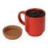 Mug with cork bottom and lid 
