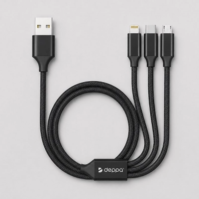 
                                                Дата-кабель 3 в 1: micro USB, USB-C, Ligthning, алюминий, 1.2м
                                                