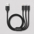Дата-кабель 3 в 1: micro USB, USB-C, Ligthning, алюминий, 1.2м