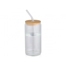 Drinking bottle with bamboo lid 