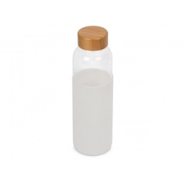 Glass water bottle in a silicone case 