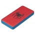 Portable charger with full-color fabric printing and custom silicone logo application.
