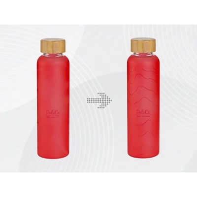 
                                            Стеклянная бутылка с бамбуковой крышкой «Foggy»,  с УФ-печатью
                                            