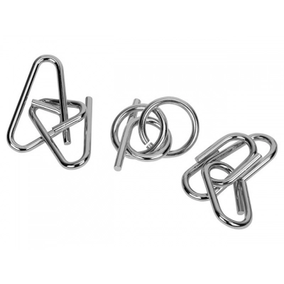 
                                                Set of 3 metal puzzles in pouches 