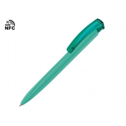 Ручка пластиковая шариковая трехгранная «Trinity K transparent Gum» soft-touch с чипом передачи информации NFC