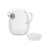 Glass prism-shaped teapot with infuser.