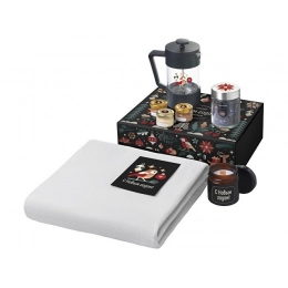 Подарочный набор «Re:Moments» с пледом, френчпрессом и медом