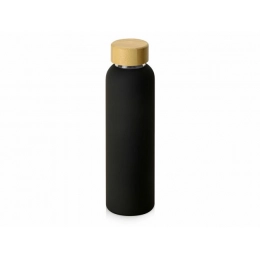 Glass bottle with bamboo lid 