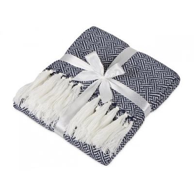
                                                Acrylic blanket with white tassels 