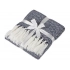 Acrylic blanket with white tassels 