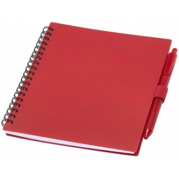 Set of a notebook and a plastic ballpoint pen 