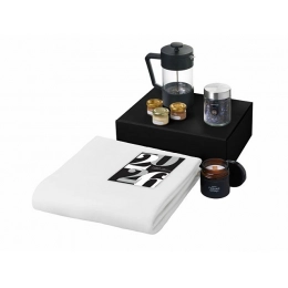 Подарочный набор «Re:Moments» с пледом, френчпрессом и медом