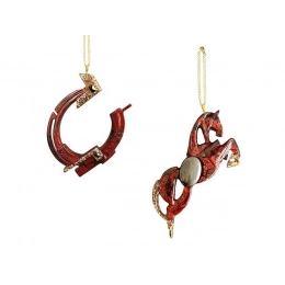 Набор елочных игрушек: Лошадь, Подкова