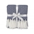 Acrylic blanket with white tassels 
