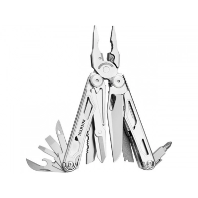 
                                                Rocktol 29-in-1 multitool with interchangeable blades and saw.
                                                