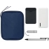 Travel set with a flash drive, power bank, and pen.