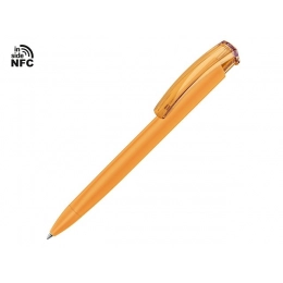 Ручка пластиковая шариковая трехгранная «Trinity K transparent Gum» soft-touch с чипом передачи информации NFC