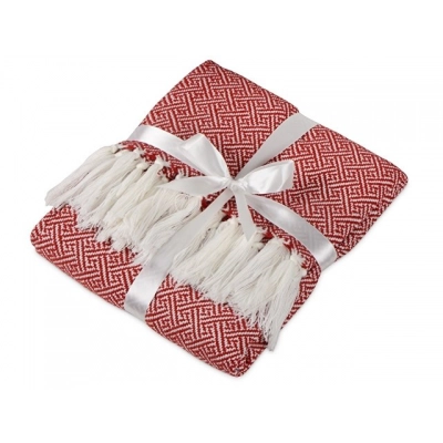 
                                                Acrylic blanket with white tassels 