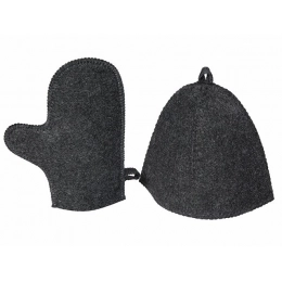 Sauna set of hat and mittens 