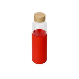 Glass water bottle in silicone case 