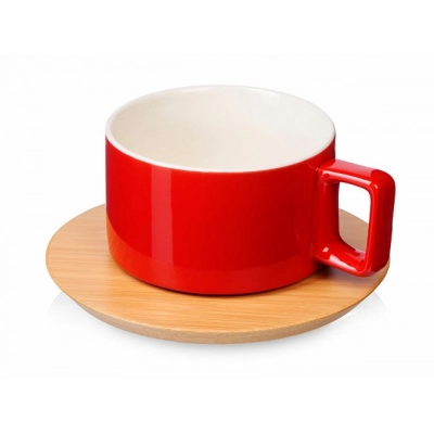 
                                            Tea pair with bamboo saucer 