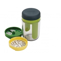 Spiralizer grater with three blades and storage container 