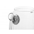 Glass prism-shaped teapot with infuser.