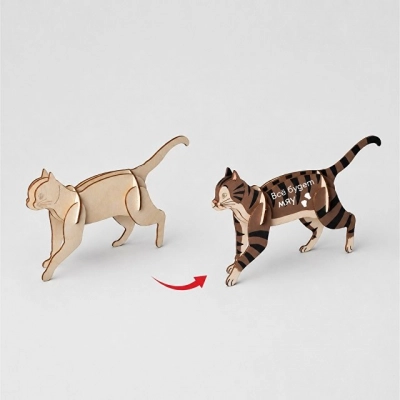 
                                                Деревянный 3d пазл «Котик»
                                                