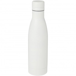 A stainless steel bottle made from recycled materials with a copper vacuum insulation, with a capacity of 500 ml and RCS certification.