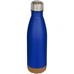 Бутылка для воды из нержавеющей стали с двойными стенками и вакуумной изоляцией объемом 500 мл с элементами из пробки 