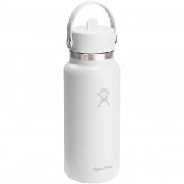 Термос-бутылка Hydro Flask Wide Mouth 946 мл из нержавеющей стали с изоляцией и крышкой с трубочкой