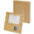 Bamboo photo frame with weather station Bamboo photo frame with weather station