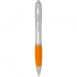 Nash RCS recycled plastic ballpoint pen with silver barrel and coloured grip (black ink)
