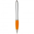 Nash RCS recycled plastic ballpoint pen with silver barrel and coloured grip (black ink)