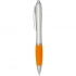 Nash RCS recycled plastic ballpoint pen with silver barrel and coloured grip (black ink)