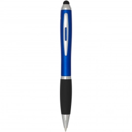 Nash RCS recycled plastic stylus ballpoint pen with coloured barrel and black grip (blue ink)