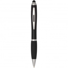 Nash RCS recycled plastic stylus ballpoint pen with coloured barrel and black grip (blue ink)